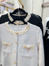 Lace Border Tweed Crop Jackets